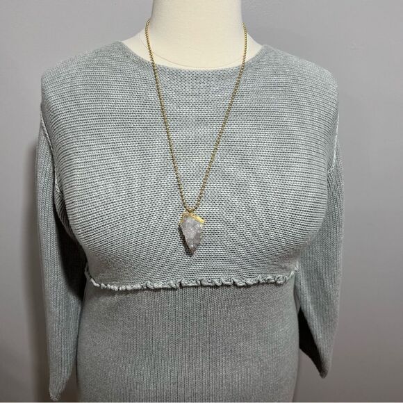 NWOT J. Jill Cotton Sweater Dress With Removable Cowl Neck Collar - Petite Large - Picture 6 of 12